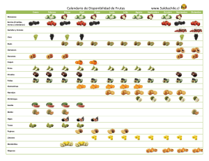 Calendario de Disponibilidad de Frutas y Verduras