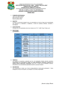 BASES JUEGOS FLORALES ESCOLARES INTERNOS 2023 -