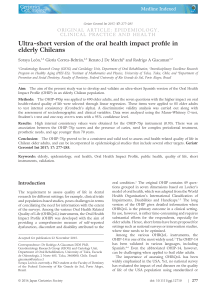 Geriatrics Gerontology Int - 2016 - Le n - Ultra‐short version of the oral health impact profile in elderly Chileans