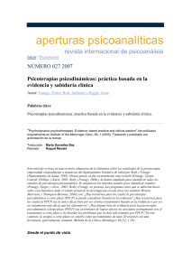 fonagy, P. psicoterapias psicodinamicas.practica basada en la evidencia 
