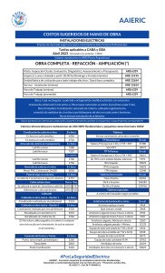 AAIERIC - Costos Sugeridos de Mano de Obra - Abril 2023