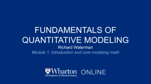 Fundamentals of quantitative modeling