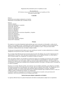 Reglamentos para Asambleas de Dios