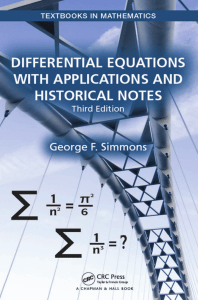 Differential Equations with applications