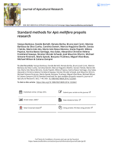 Standard methods for Apis mellifera propolis research