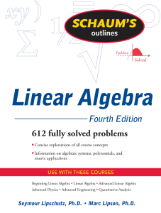 Linear Algebra, 4th Edition  (2009)Lipschutz-Lipson