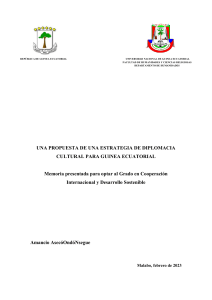 PROPUESTA DE UNA DIPLOMACIA CULTURAL PARA GUINEA ECUATORIAL