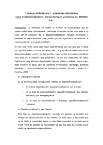 6-PRACTICO 6 solucion propuesta - Departamentalización. Manual de misión y funciones EL YUNQUE SRL