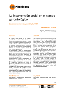 Intervencion social en el campo gerontologico - Aquin