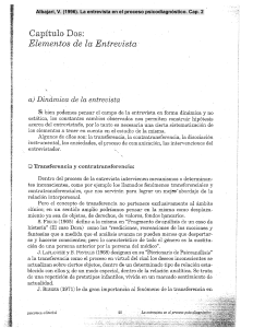 Albajari, V. (1996). La entrevista en el proceso psicodiagnóstico. Cap. 2 y 4.