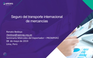 Seguro transporte internacional mercancías 2019