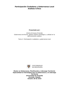 Tema 2 Participación ciudadana y gobernanza local