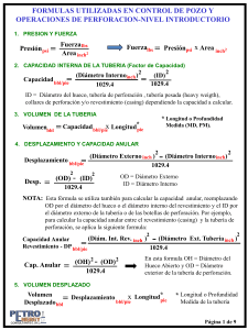 3.2. Formulas y Tablas Control de Pozo - Introductorio