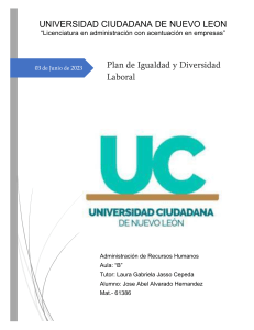 Actividad 1 Plan de igualdad y diversidad Laboral