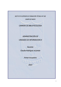 Modulo 1, Administración III - Carrera de Bibliotecología