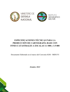ESPECIFICACIONES TÉCNICAS PRODUCCIÓN CARTOGRAFÍA BÁSICA FINES CATASTRALES 1k y 5k