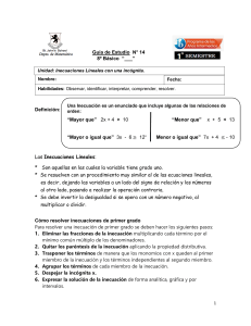 Guía  N° 14  Inecuaciones Lineales (1)