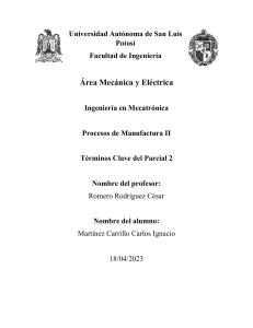 Términos Claver Procesos de Manufactura