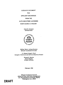 EPA Effluent Guideline for Auto and Other Laundries