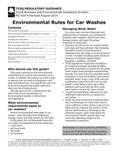 TEXAS Car wash rules