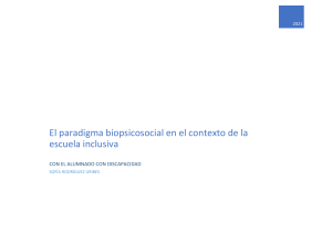 El paradigma biopsicosocial de la CIF-IA en el contexto de la escuela inclusiva,con el alumnado con discapacidad