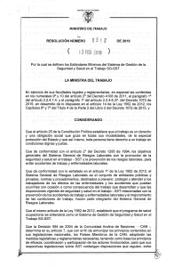 Resolucion 0312-2019- Estandares minimos del Sistema de la Seguridad y Salud