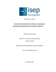 TFM Alejandra Aceves - Guía de concienciación de autismo en mujeres sin discapacidad intelectual