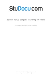Computer Networking 5th Edition Solution Manual
