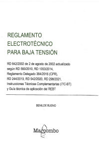 REGLAMENTO ELECTROTECNICO PARA BAJA TENSION