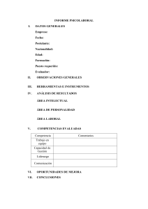 Modelo informe psicolaboral