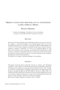 Rosario Massimo - Origen y evolución biológica en la antiguedad clásica