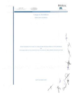 Procedimiento para el registro de material susceptible de inscripci n en el Instituto Nacional del Derecho de Autor