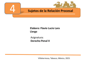 SUJETOS DE LA RELACION PROCESAL O PARTES CNPP ART 105