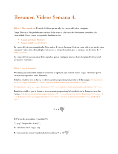 Resumen Electroest&aacute;tica: Cargas, Coulomb, Campo El&eacute;ctrico