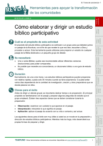 B - Cómo elaborar y dirigir un estudio bíblico participativo - How to write and lead a Bible study