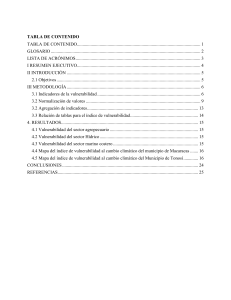 informe tecnico de  vulnerabilidad al cambio climático