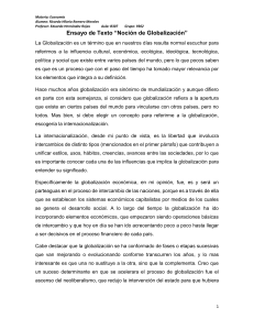 Ensayo de Texto “Noción de Globalización”