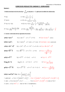 Ejercicios resueltos de derivadas