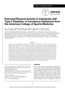 Exercise Physical Activity in Individuals with DM