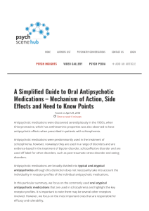 A Simplified Guide to Antipsychotic Medications - Mechanisms of Action