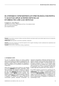 Conexionismo y Did&aacute;ctica de las Ciencias: Un Enfoque Cognitivo