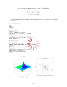 Curvas y superficies de nivel en Matlab