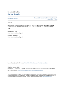 Determinantes de la evasión de impuestos en Colombia 2007 - 2017