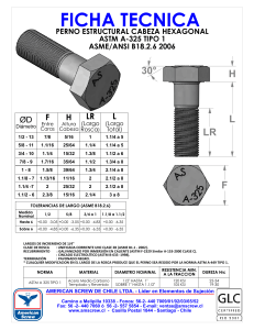 Ficha Técnica Perno Estructural ASTM A-325