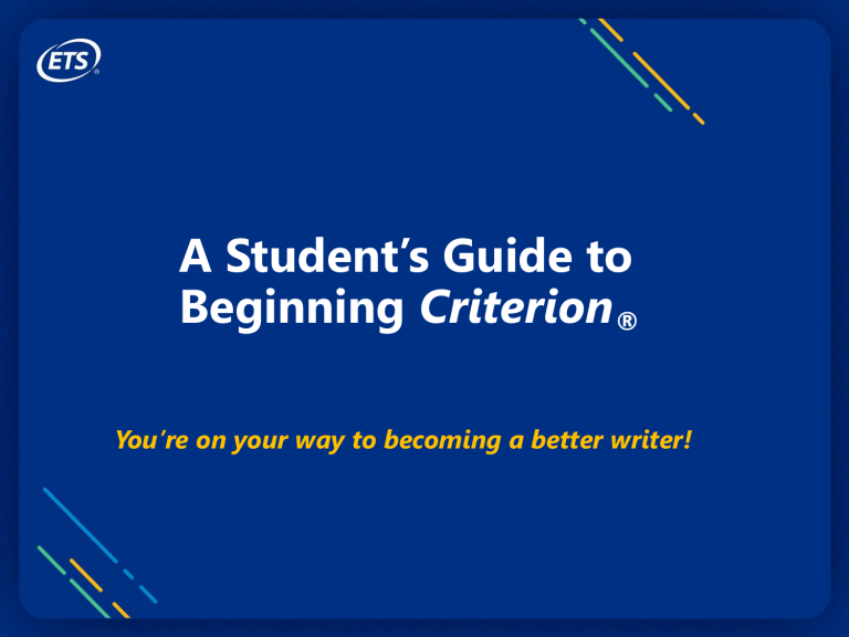 a-students-guide-to-beginning-criterion