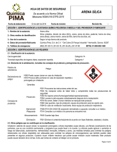 Hoja de Seguridad Arena S&iacute;lica: Peligros y Precauciones