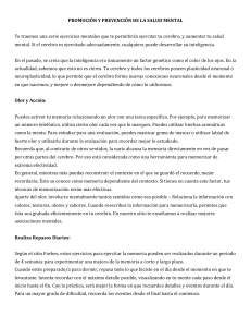 PROMOCIÓN Y PREVENCIÓN DE LA SALUD MENTAL