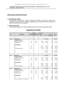 MEMORIA DE CALCULO INTALACIONES ELECTRICAS