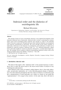 Silverstein Indexical order and the dialectics of sociolinguistic life