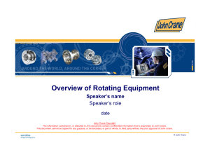 Overview of rotating equipment